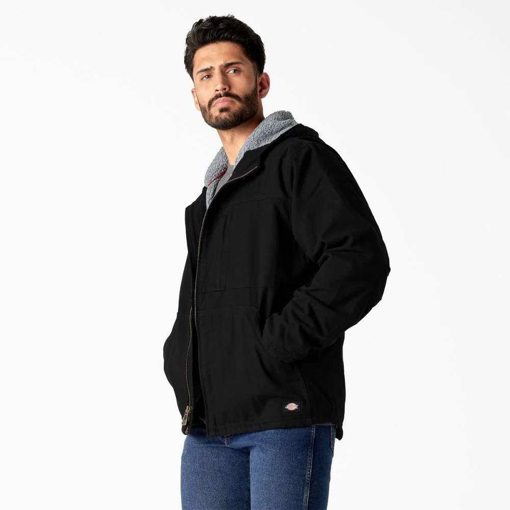 Veste Dickies pour homme en toile de coton épaisse doublée polaire TJ360 - Noir - Image 3