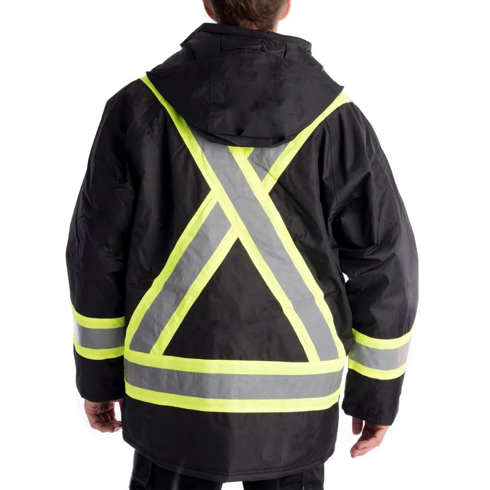 Viking Résistant aux flammes Journeyman 300D Ripstop Isolé Haute Visibilité Veste 3957FRJ - Noir - Image 2