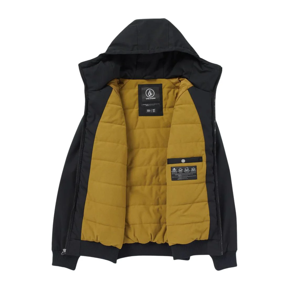 Volcom Veste à capuche isolée Hernan 10K pour hommes A17324408 - Noir - Image 2