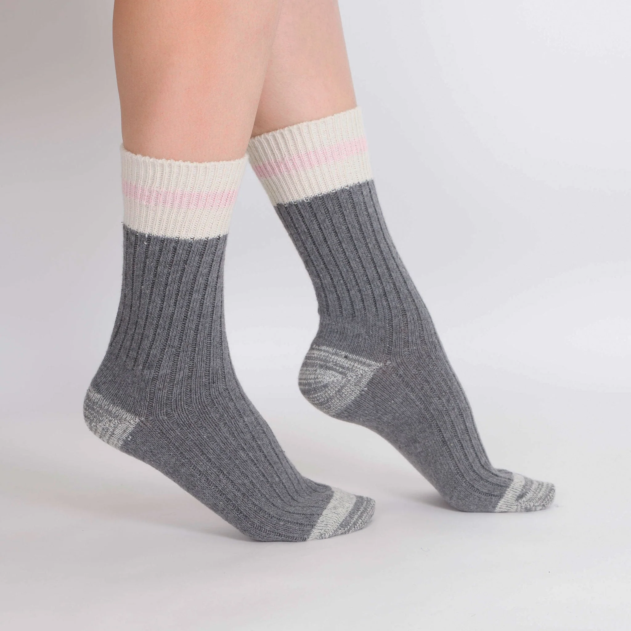 Lot de 2 paires de chaussettes de travail en laine mélangée pour femmes - rose - Image 2